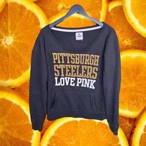 Pink Pittsburgh Steelers Love Pink Sweatshirt with Front‎ Pocket